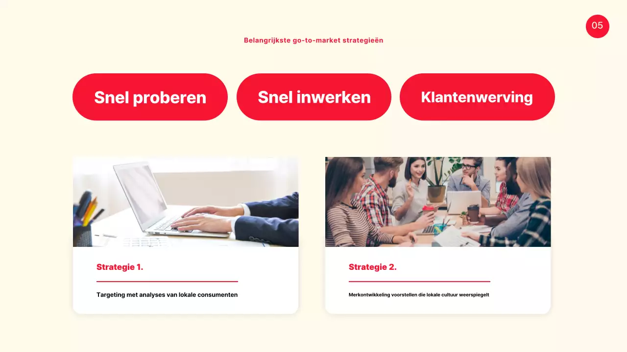 Een eenvoudig geval van gele en rode gedeelde presentatie