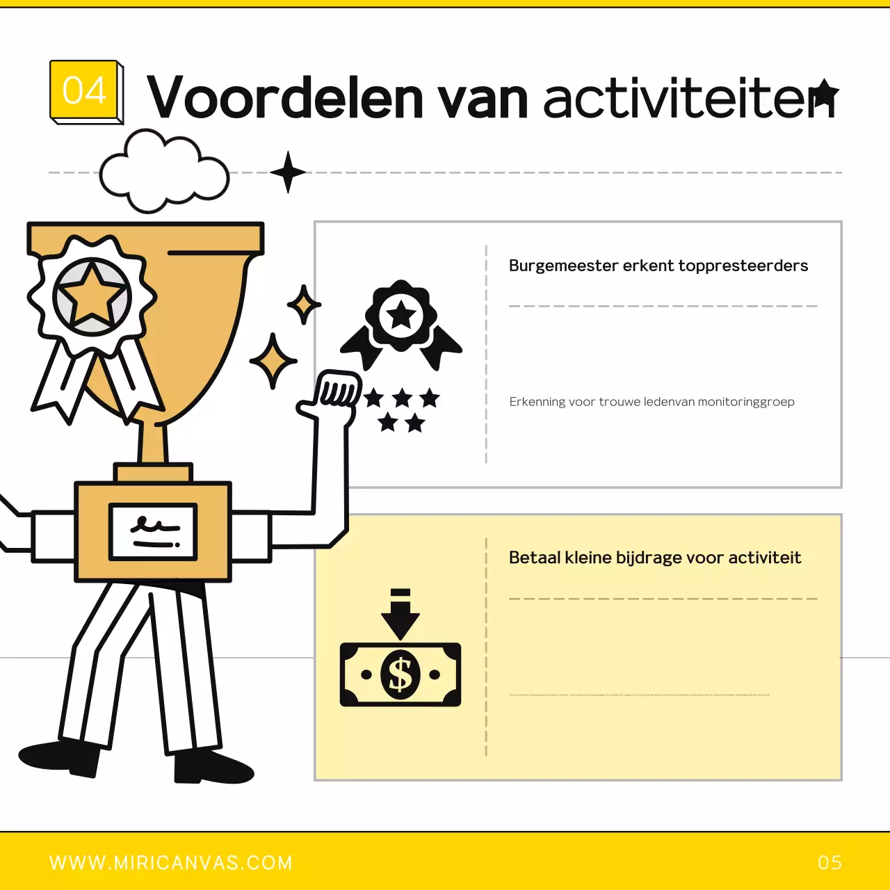 Gele en zwarte eenvoudige beleidsmonitor wervingsgids