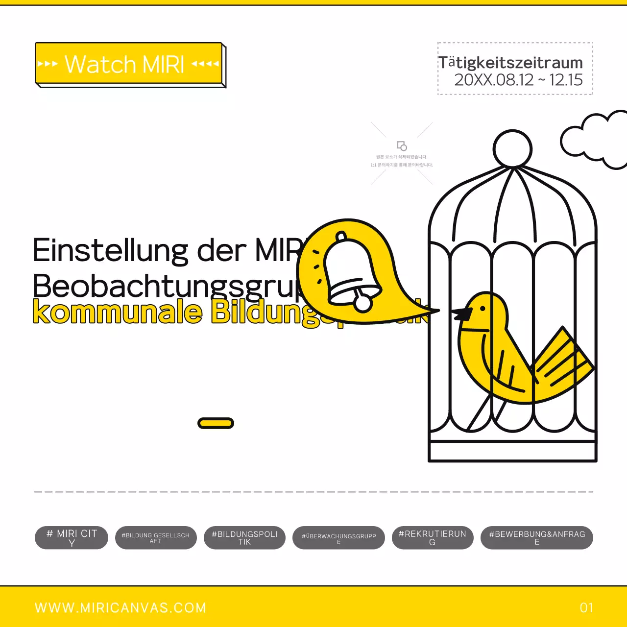 Gelber und schwarzer Leitfaden für die Einstellungsüberwachung