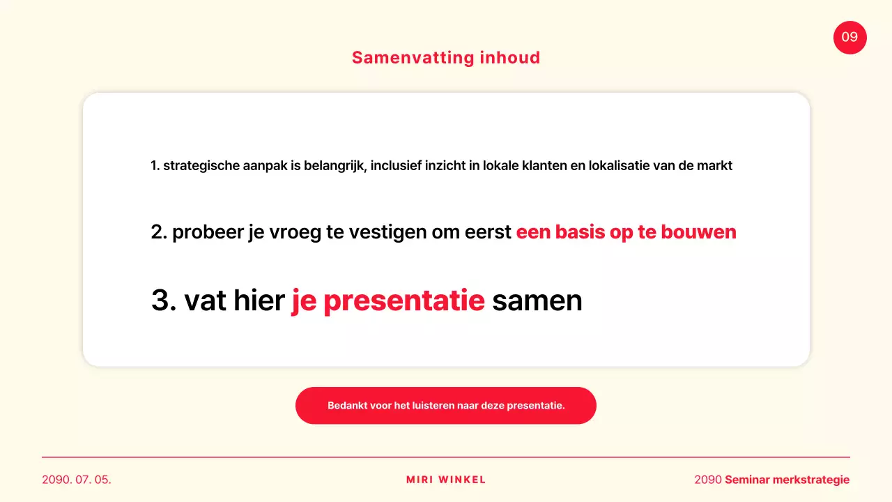 Een eenvoudig geval van gele en rode gedeelde presentatie