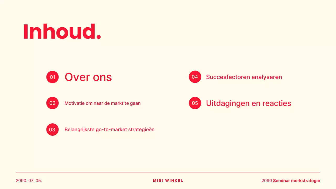 Een eenvoudig geval van gele en rode gedeelde presentatie