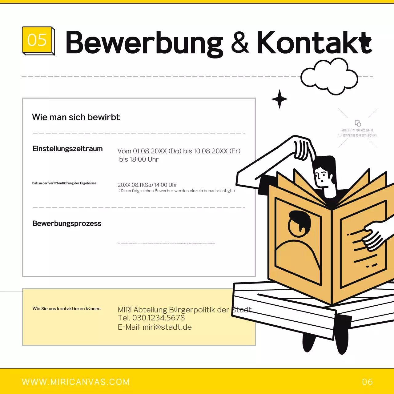 Gelber und schwarzer Leitfaden für die Einstellungsüberwachung
