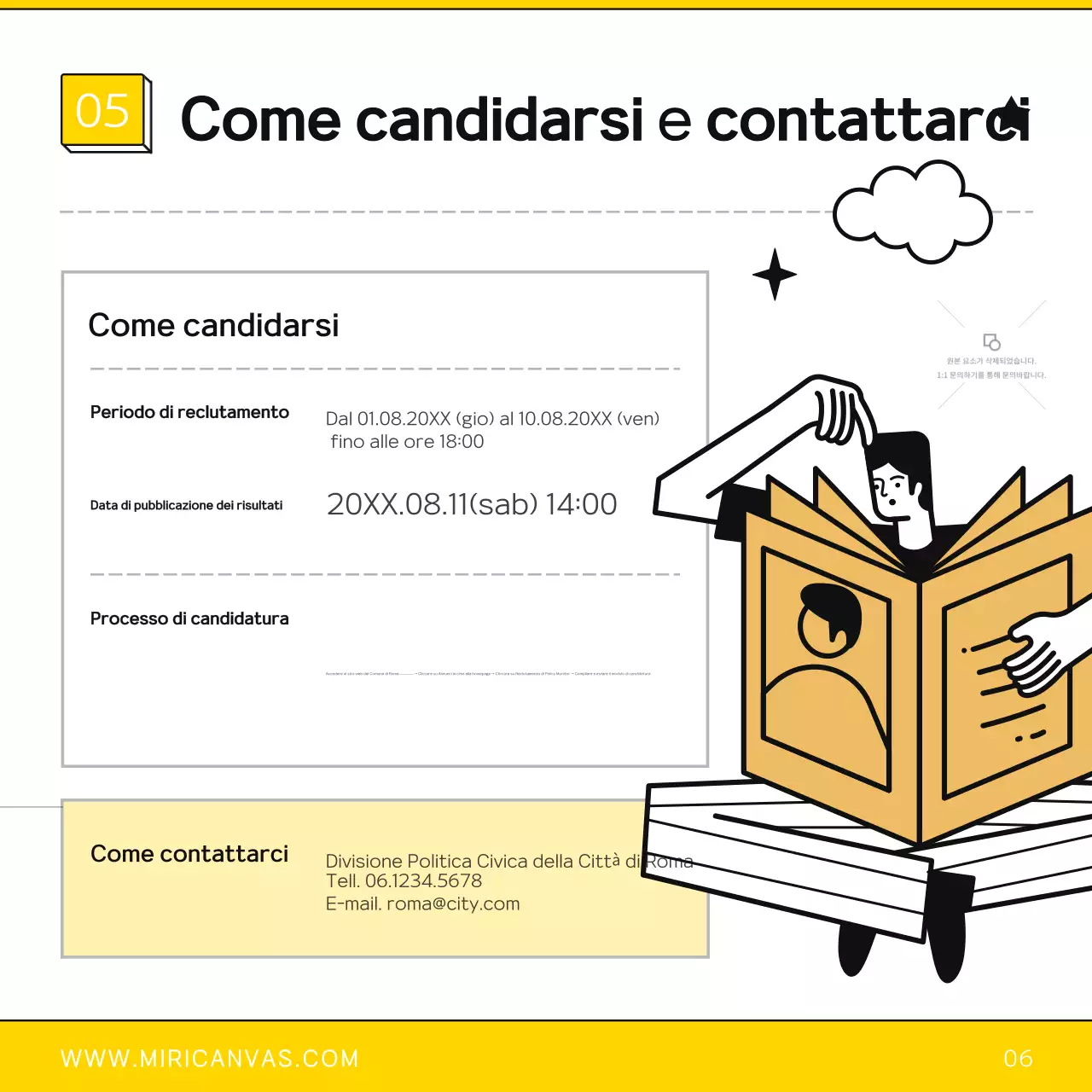 Guida al reclutamento del monitor della politica semplice giallo e nero