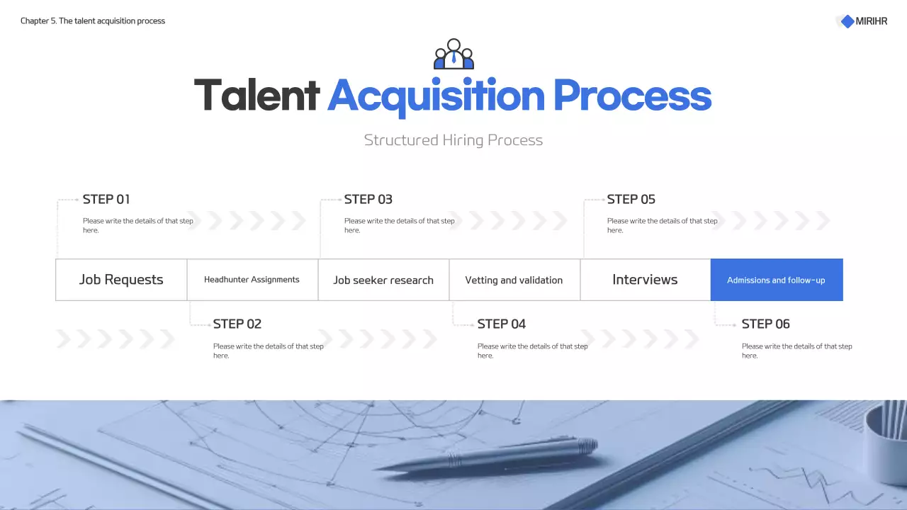 Proposta de serviço de headhunting moderno em azul e branco