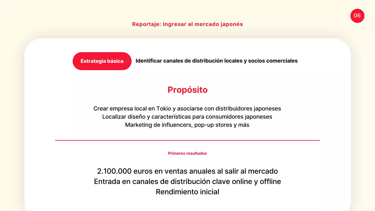 Un caso sencillo de presentación compartida de amarillo y rojo