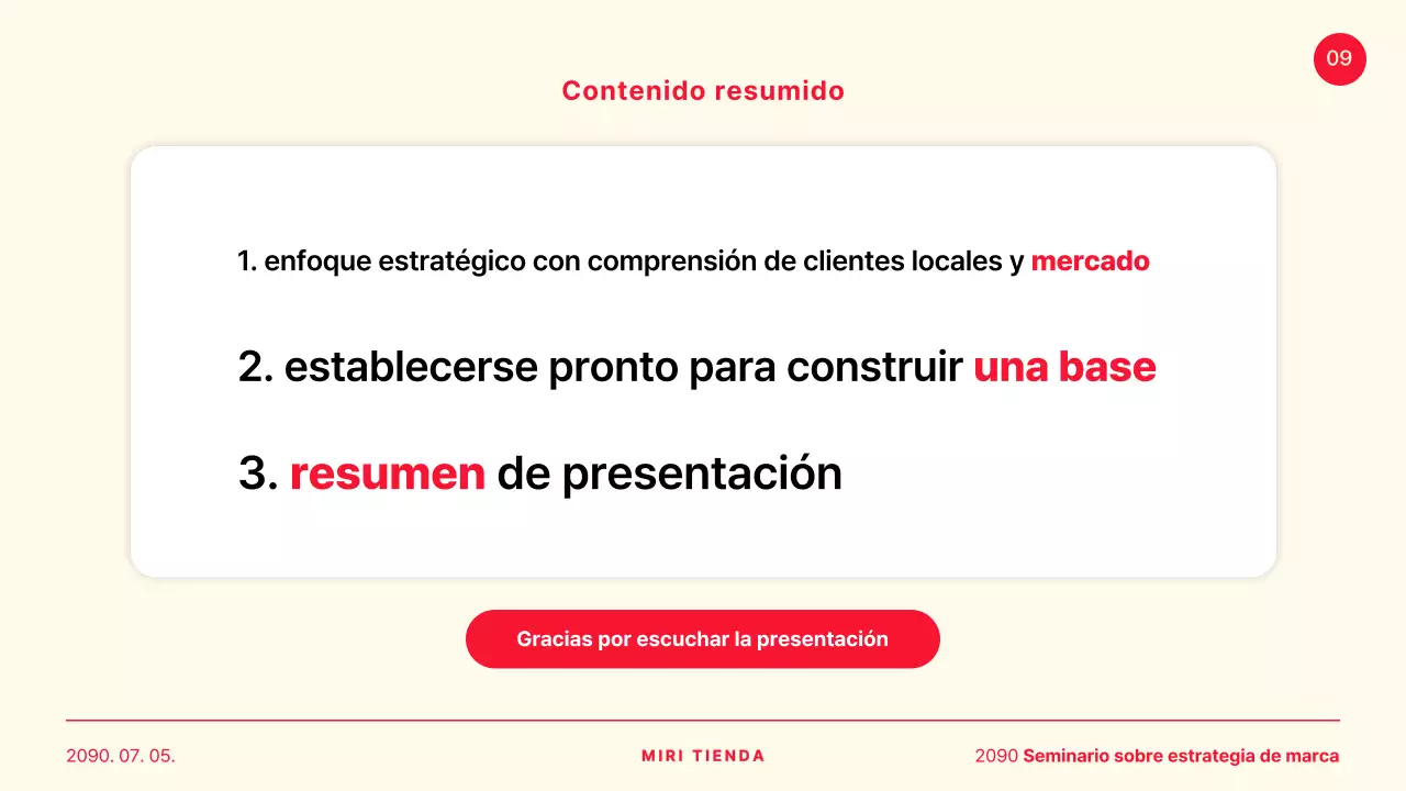 Un caso sencillo de presentación compartida de amarillo y rojo