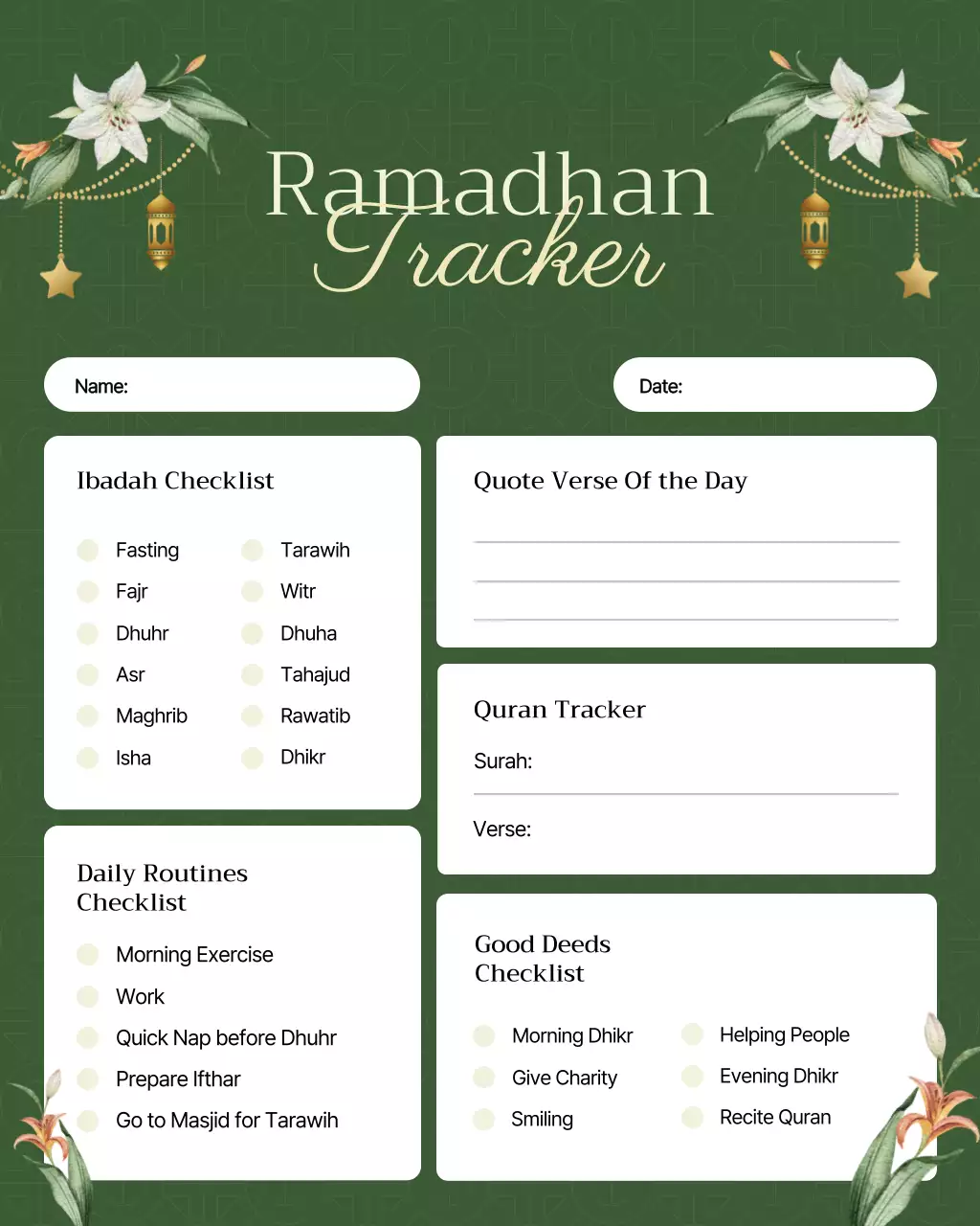 perencana Ramadhan tradisional hijau