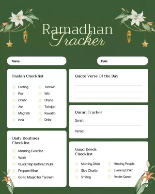 perencana Ramadhan tradisional hijau