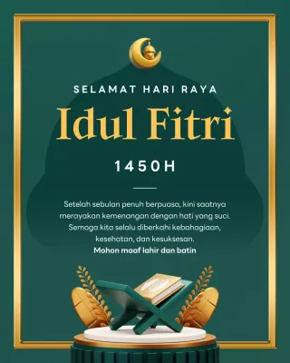 undangan lebaran tradisional hijau