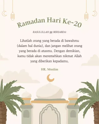 pengumuman Ramadan tradisional berwarna krem