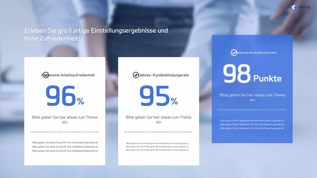 Modernes Angebot für die Personalvermittlung in Blau und Weiß