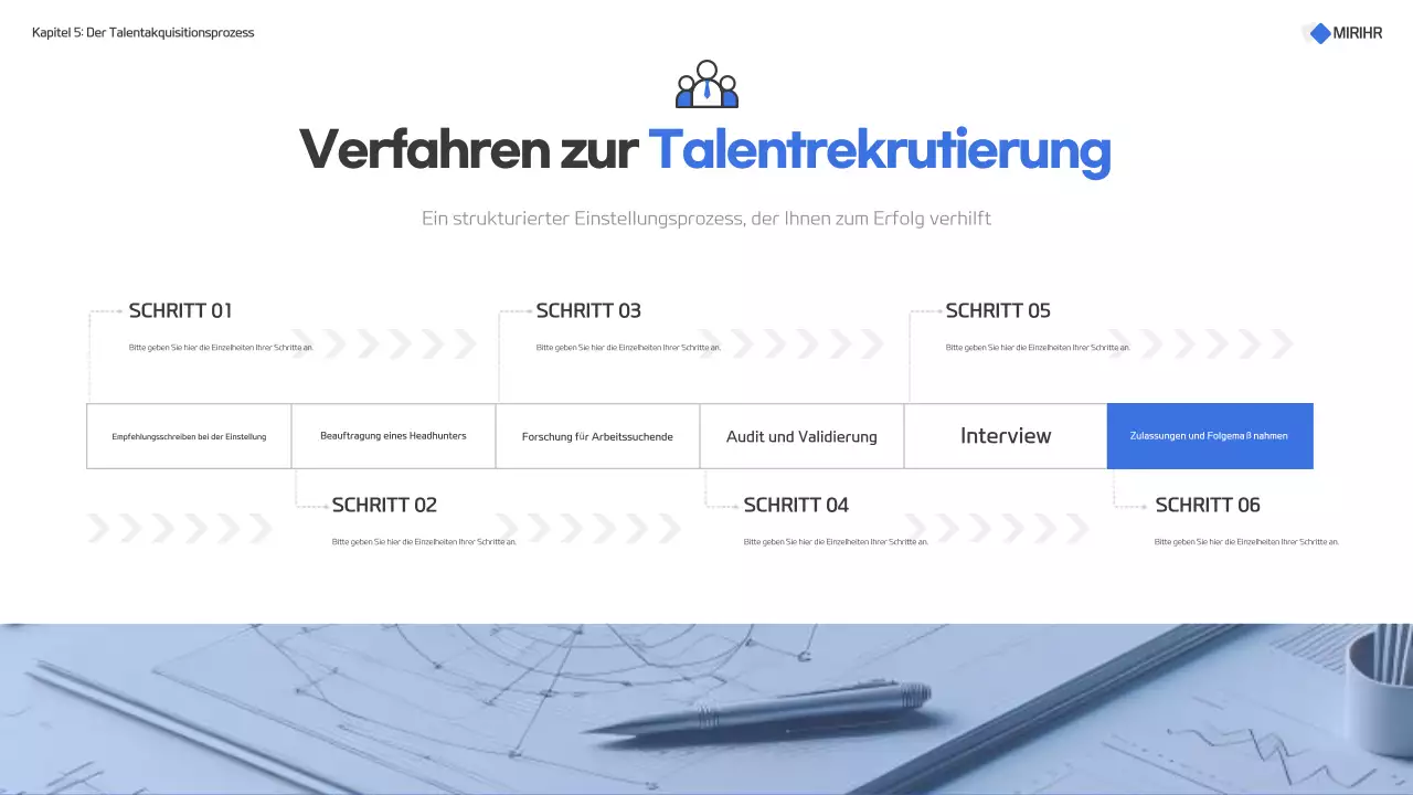 Modernes Angebot für die Personalvermittlung in Blau und Weiß