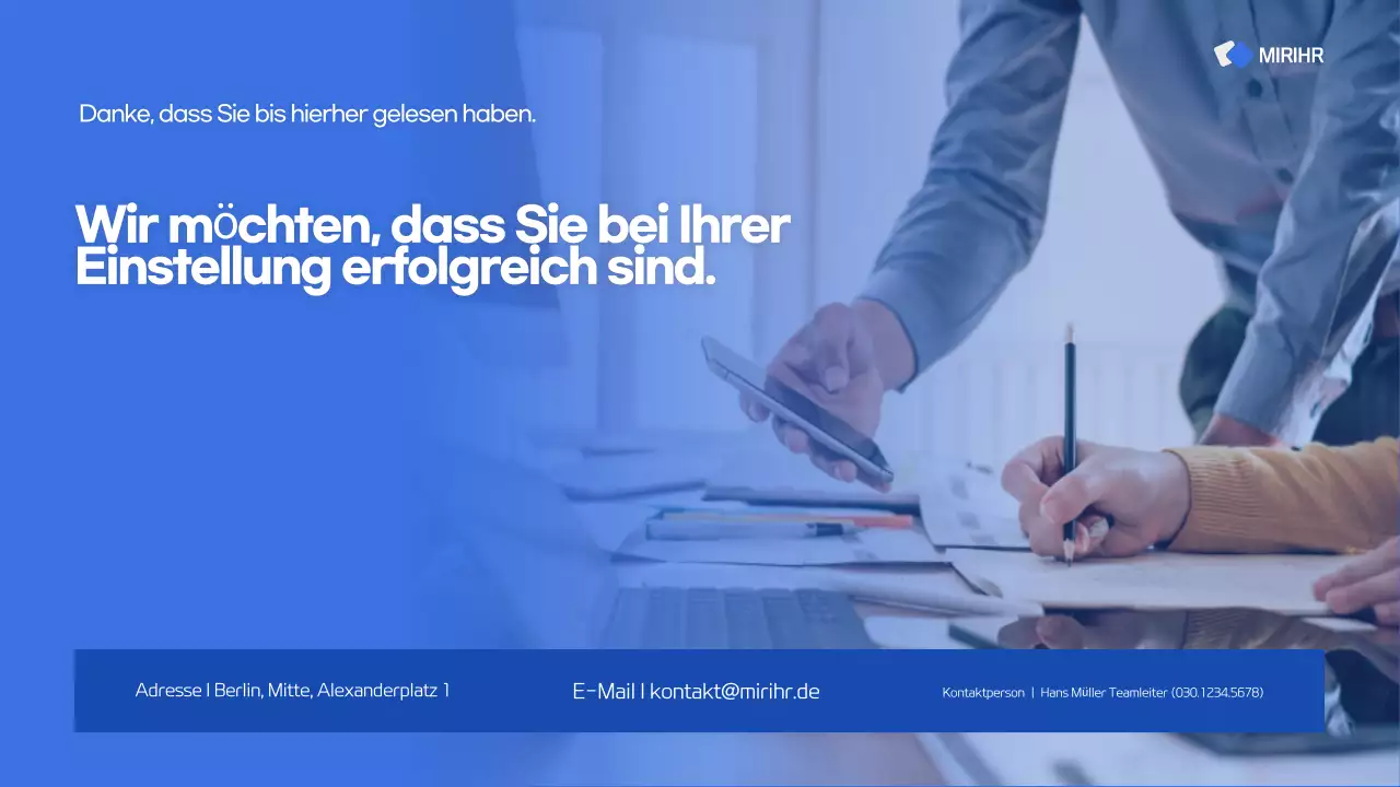 Modernes Angebot für die Personalvermittlung in Blau und Weiß