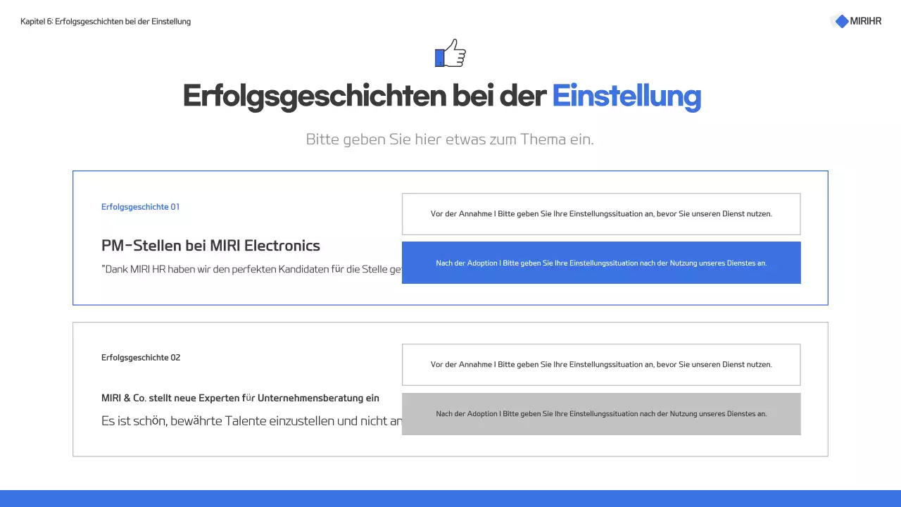 Modernes Angebot für die Personalvermittlung in Blau und Weiß