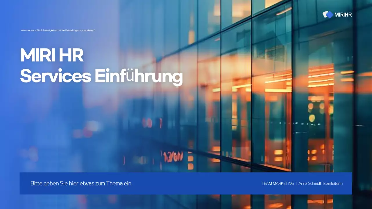 Modernes Angebot für die Personalvermittlung in Blau und Weiß