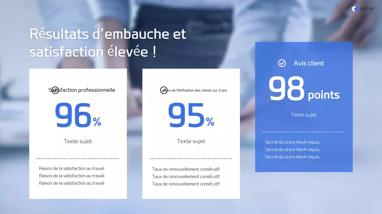 Proposition moderne de service de chasseur de têtes en bleu et blanc