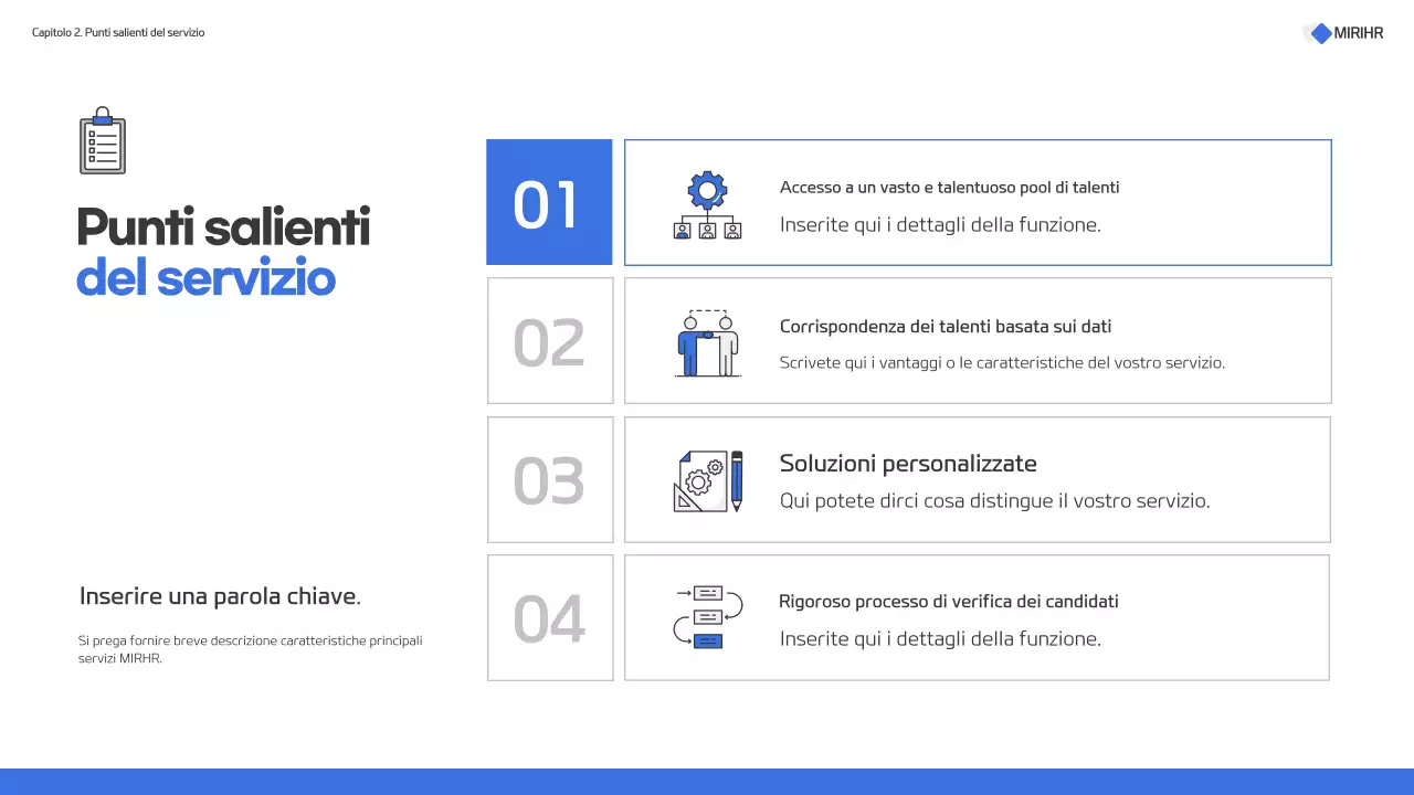 Moderna proposta di servizio di headhunting in blu e bianco
