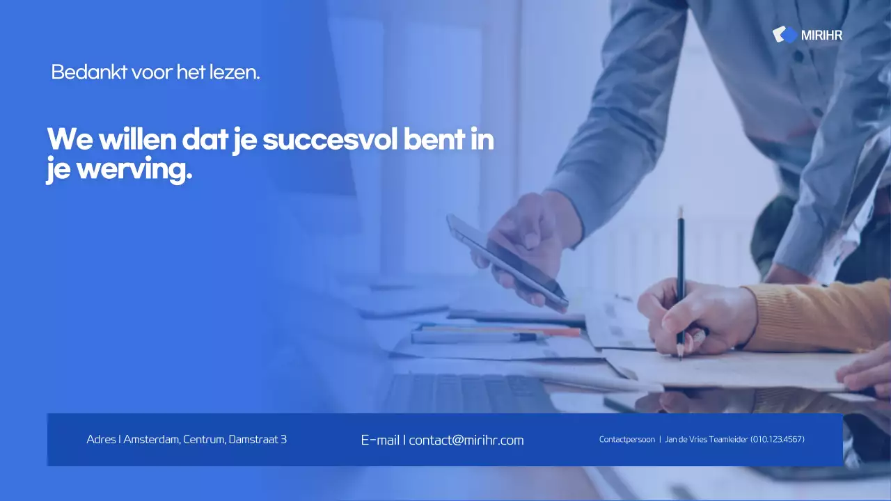 Modern voorstel voor headhunting service in blauw en wit