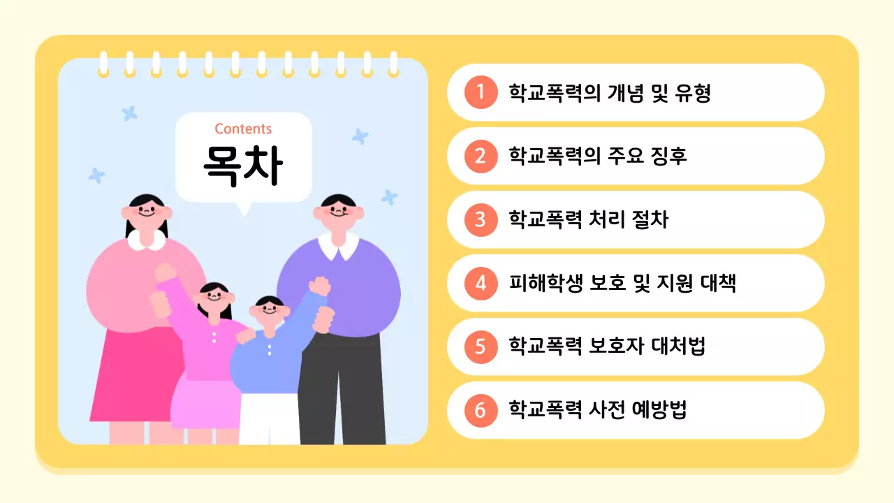 노랑 아기자기한 학교폭력 예방 교육