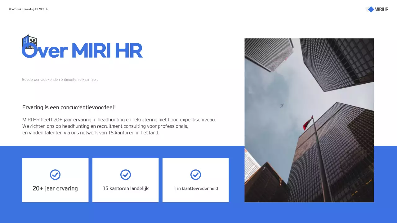 Modern voorstel voor headhunting service in blauw en wit