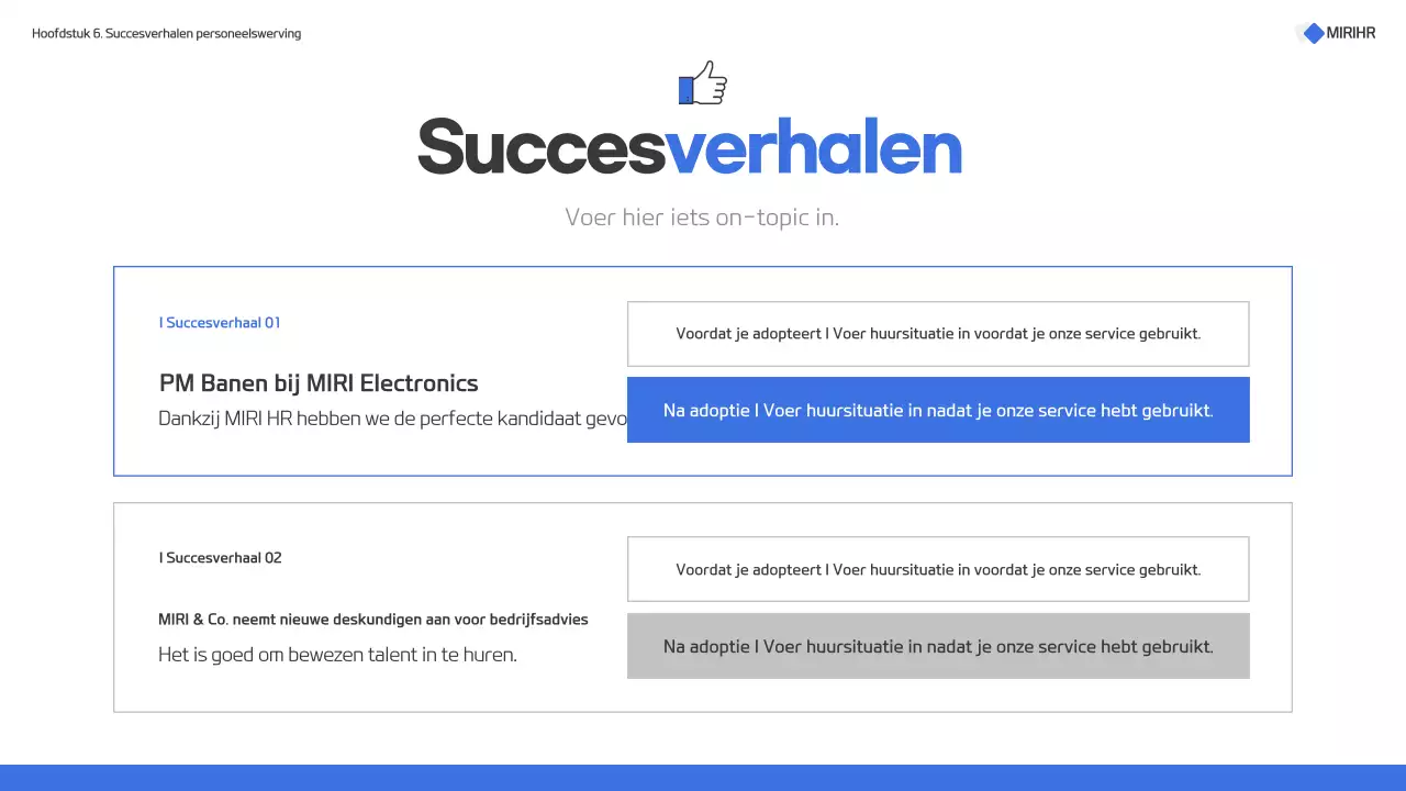 Modern voorstel voor headhunting service in blauw en wit