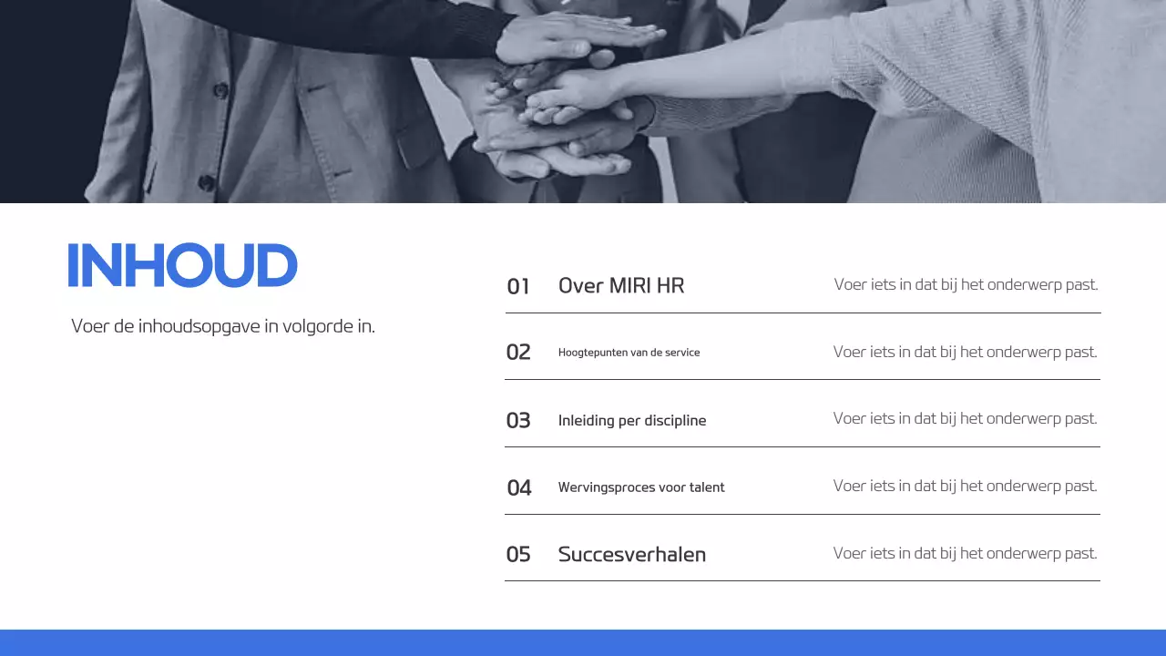 Modern voorstel voor headhunting service in blauw en wit