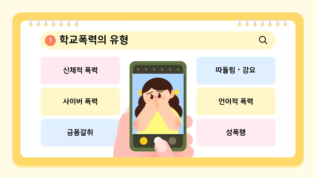 노랑 아기자기한 학교폭력 예방 교육