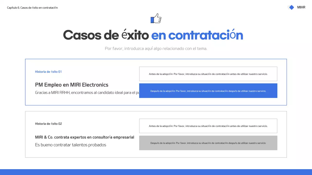 Moderna propuesta de servicio de búsqueda de talentos en azul y blanco