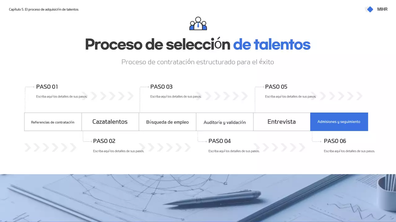 Moderna propuesta de servicio de búsqueda de talentos en azul y blanco