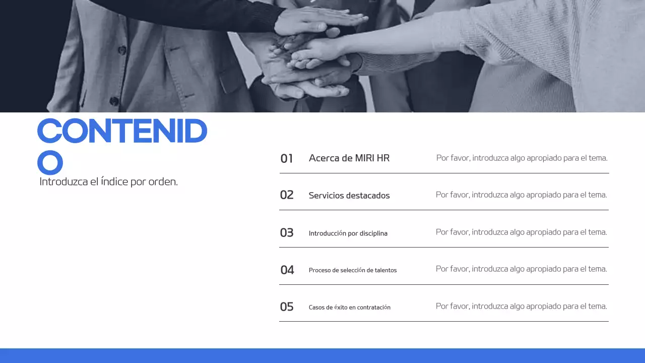 Moderna propuesta de servicio de búsqueda de talentos en azul y blanco