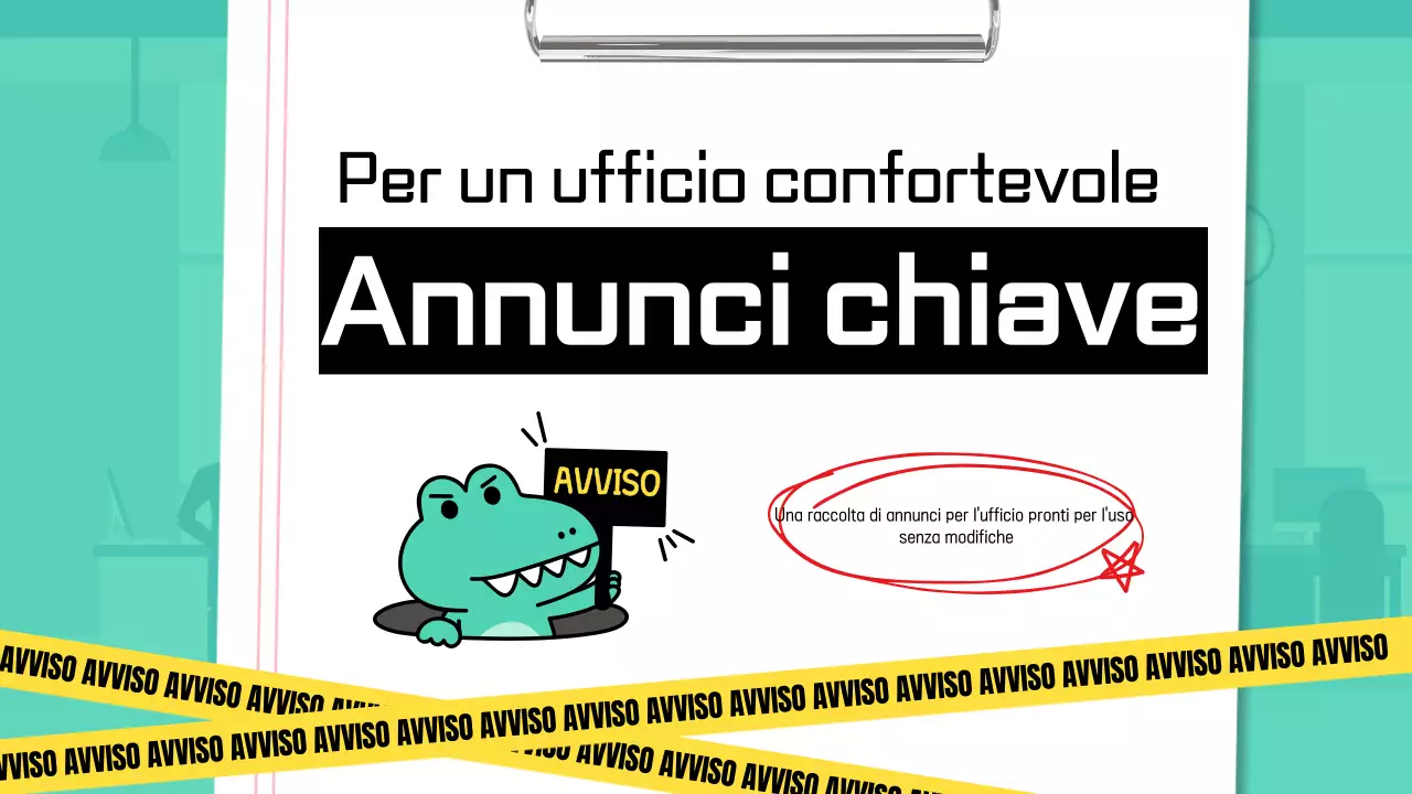 Un annuncio d'ufficio semplice e carino in giallo e menta