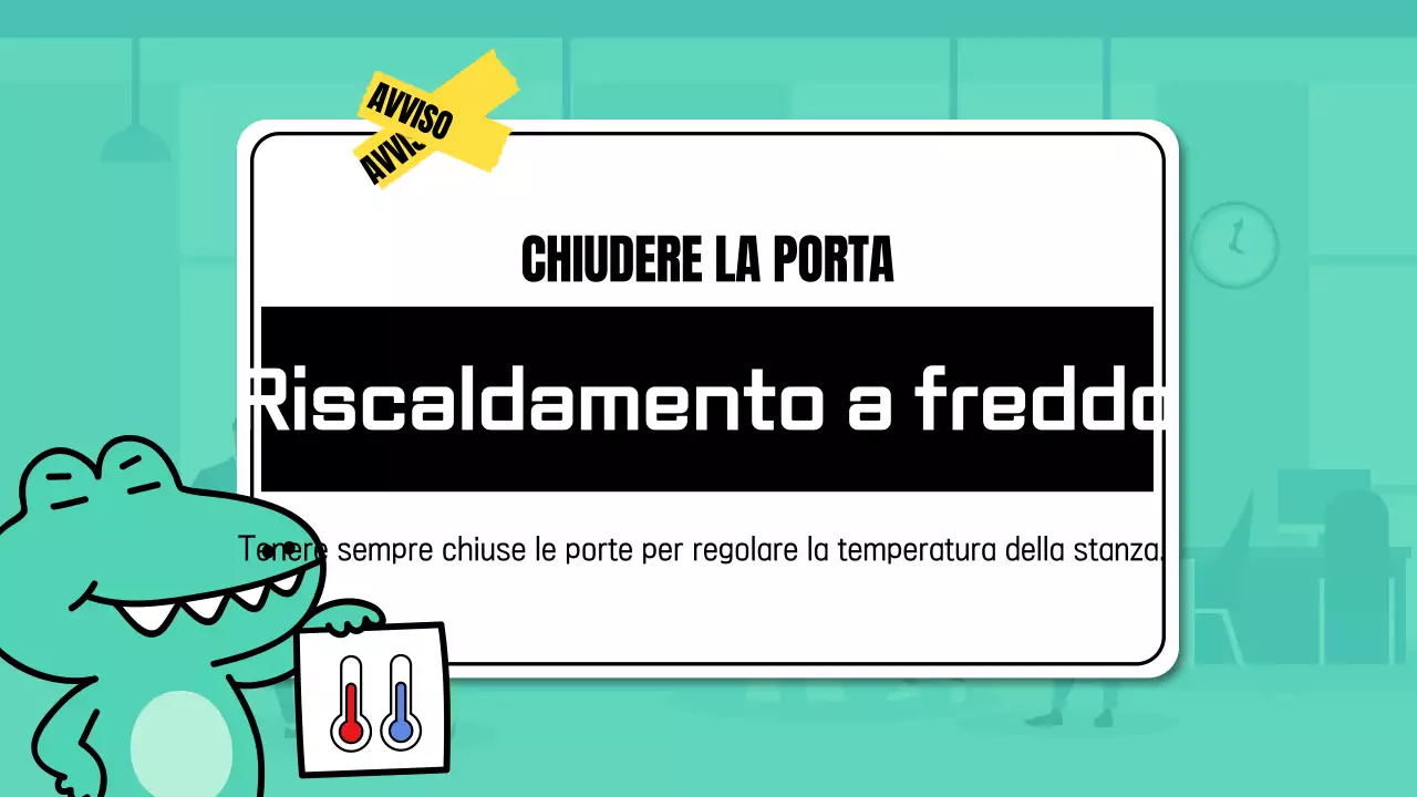 Un annuncio d'ufficio semplice e carino in giallo e menta