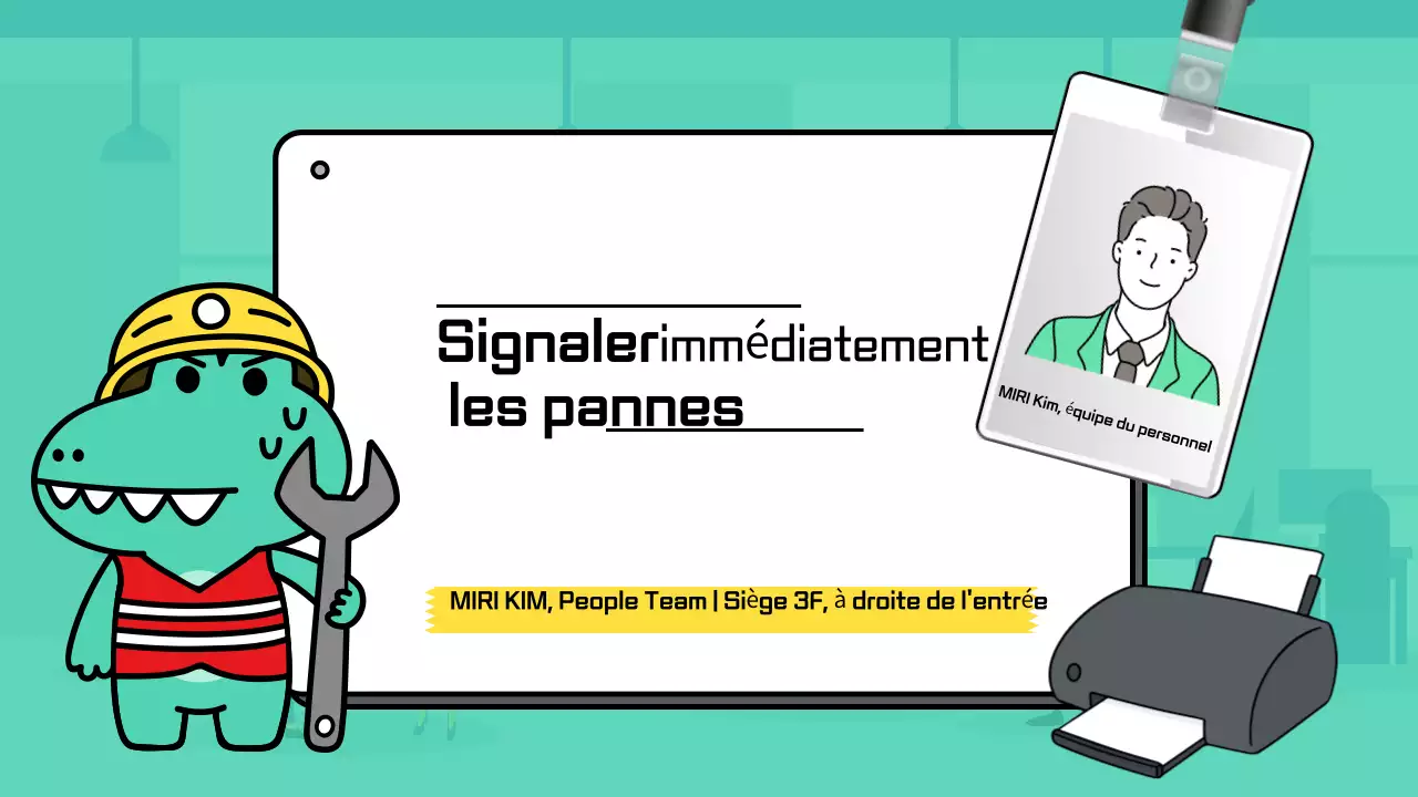 Un joli faire-part de bureau tout simple dans les tons menthe et jaune