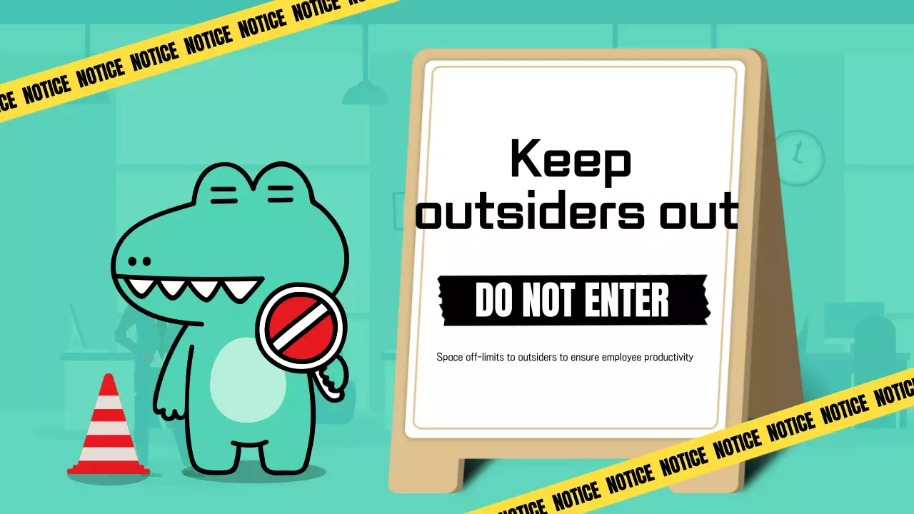 A cute simple office announcement in mint and yellow