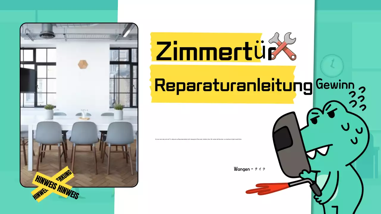 Eine süße, schlichte Büro-Ankündigung in Mint und Gelb