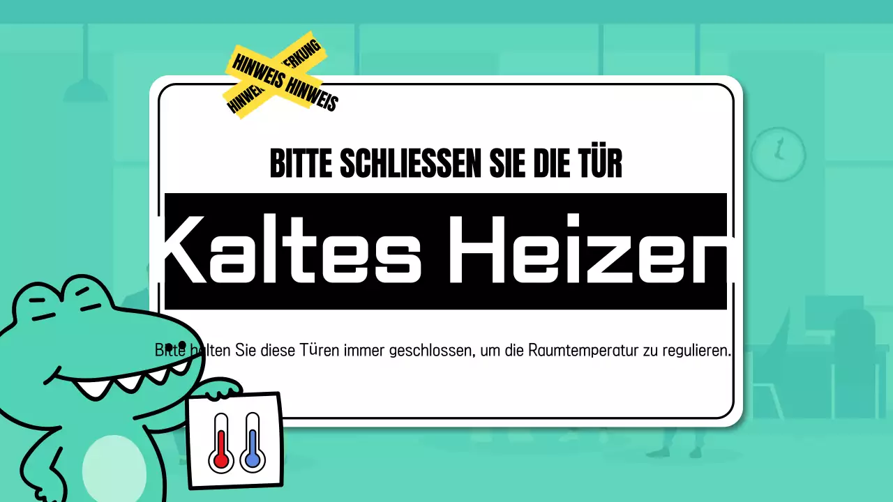 Eine süße, schlichte Büro-Ankündigung in Mint und Gelb