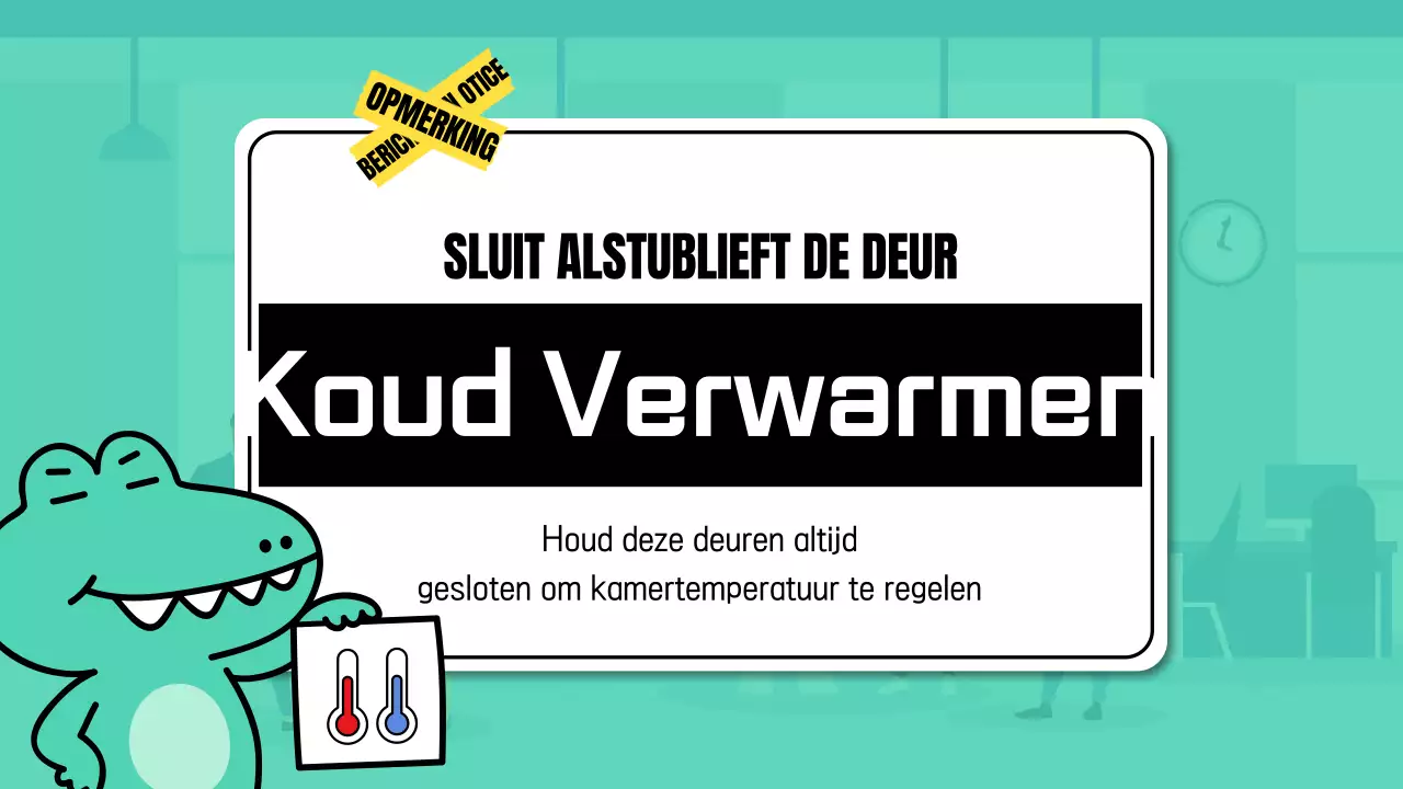 Een schattige eenvoudige kantooraankondiging in mint en geel