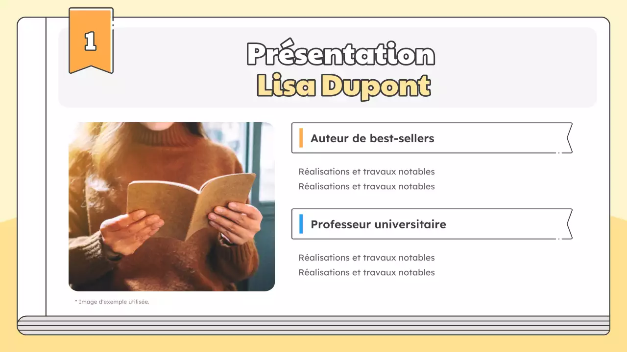 Promouvoir une conférence de presse pour le lancement du nouveau livre de l'auteur dans des tons simples de jaune et de bleu clair.