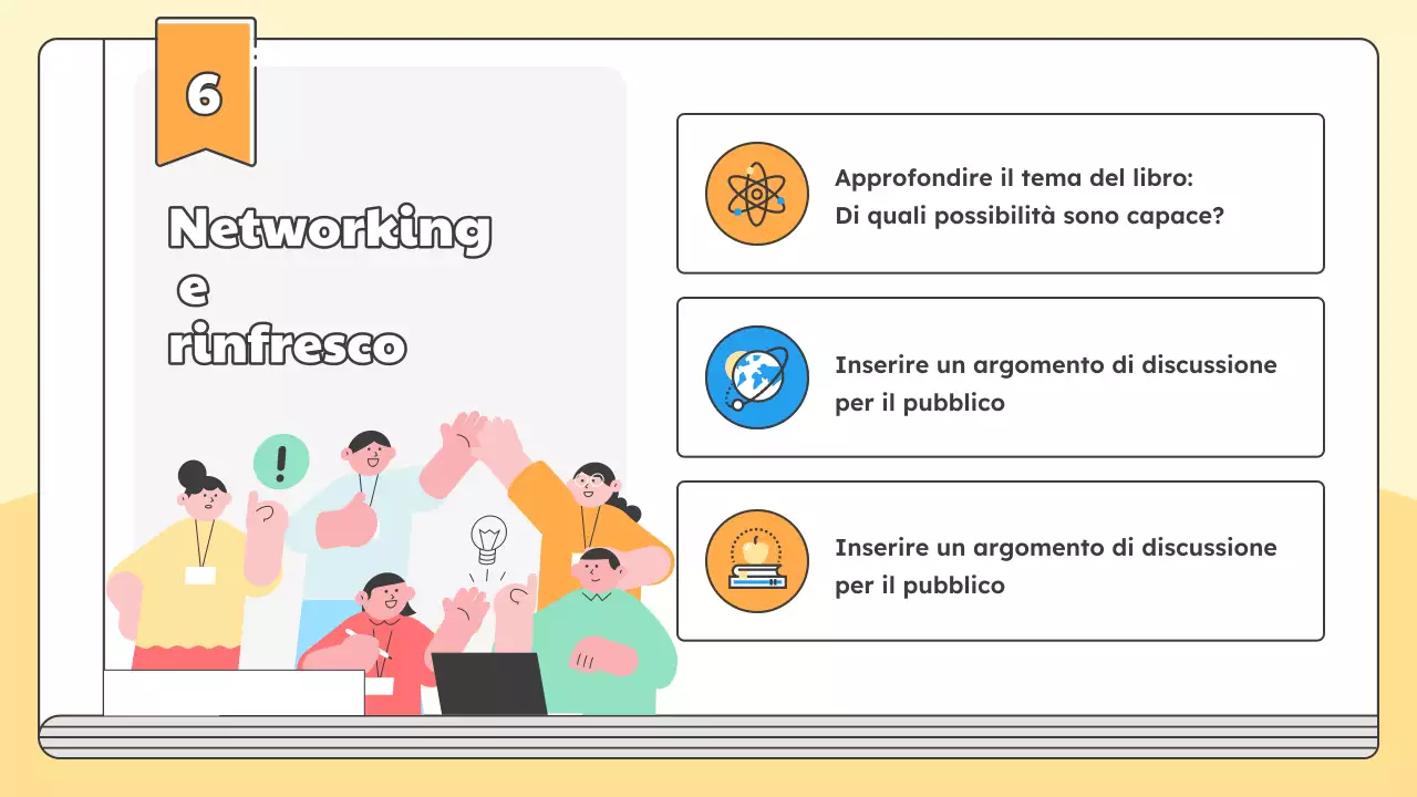 Promuovete una conferenza per il lancio del nuovo libro dell'autore con semplici colori giallo e azzurro.