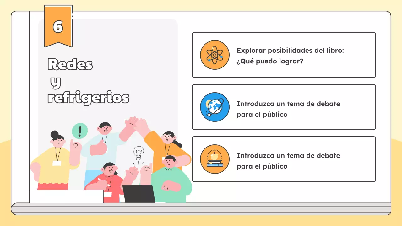 Promueva una charla para el lanzamiento del nuevo libro del autor en amarillo y azul claro sencillos.