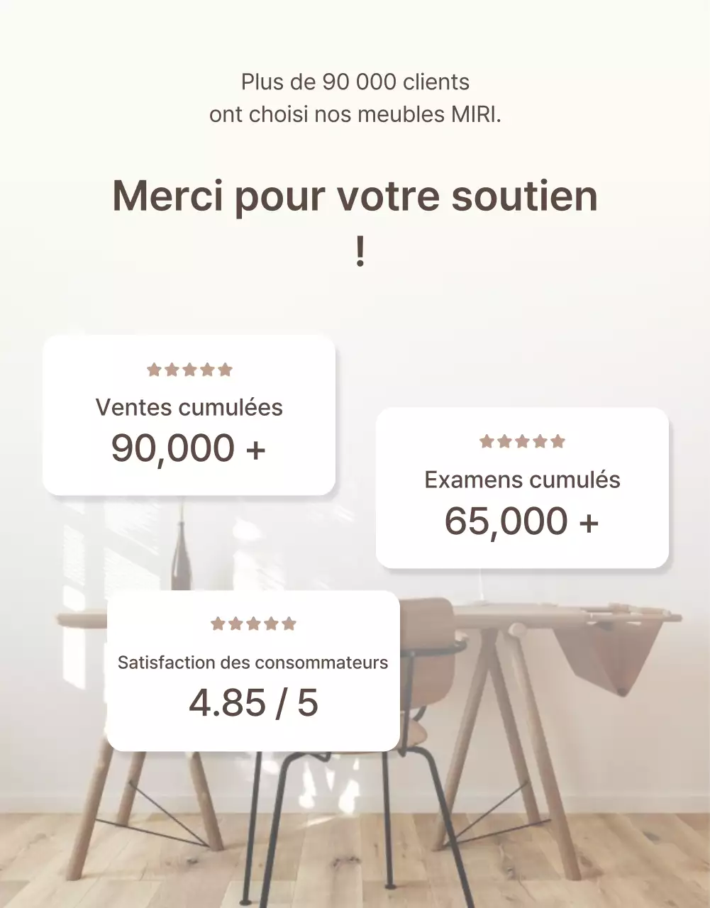 Promouvoir une présentation de meubles simples dans les tons marron et beige