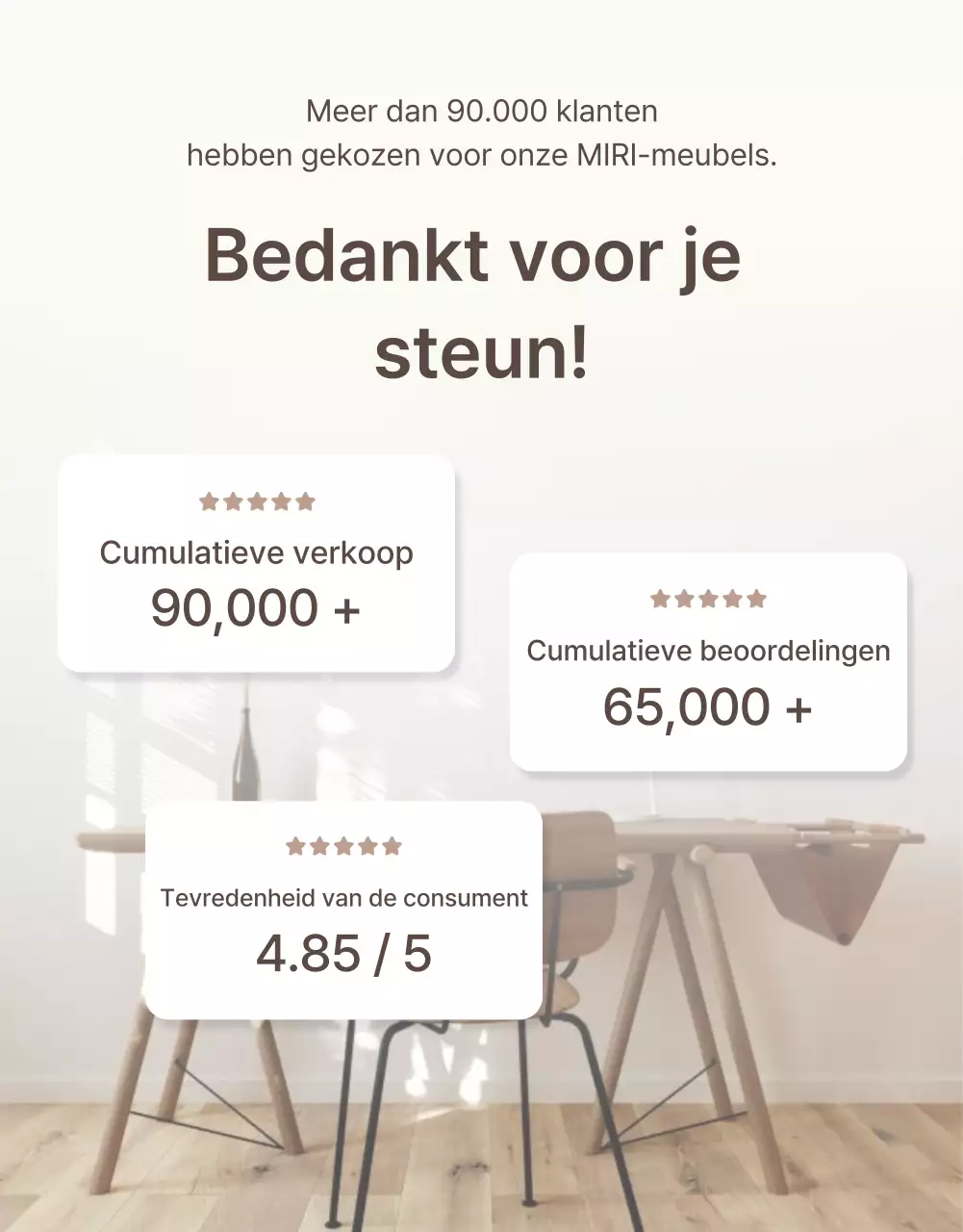 Promoot een eenvoudige meubelintro in bruin en beige