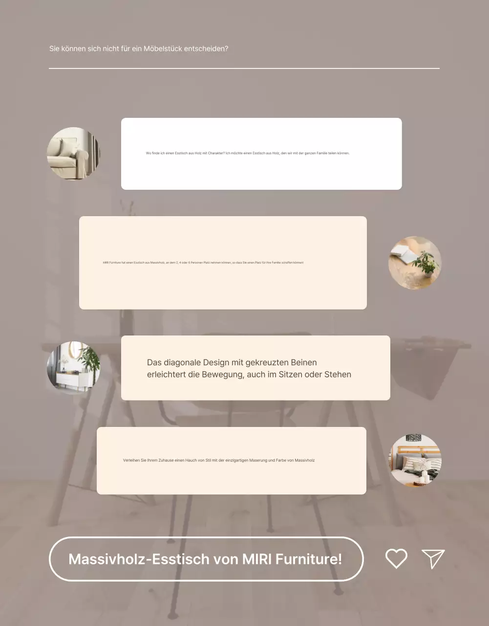 Förderung eines einfachen Möbel-Intros in Braun und Beige