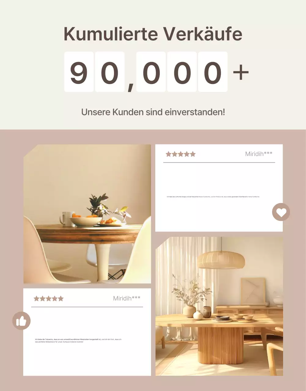 Förderung eines einfachen Möbel-Intros in Braun und Beige