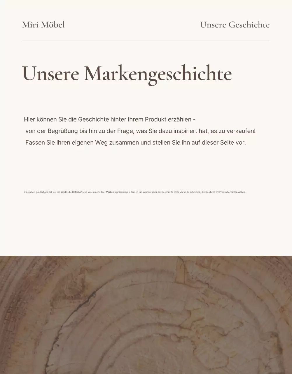 Förderung eines einfachen Möbel-Intros in Braun und Beige