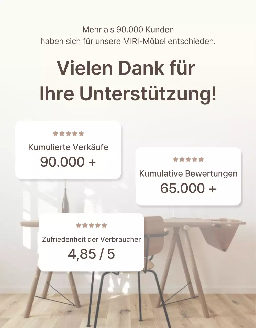 Förderung eines einfachen Möbel-Intros in Braun und Beige