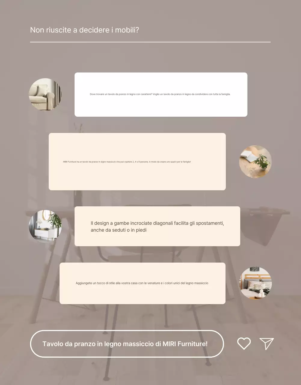 Promuovere una semplice introduzione di mobili in marrone e beige