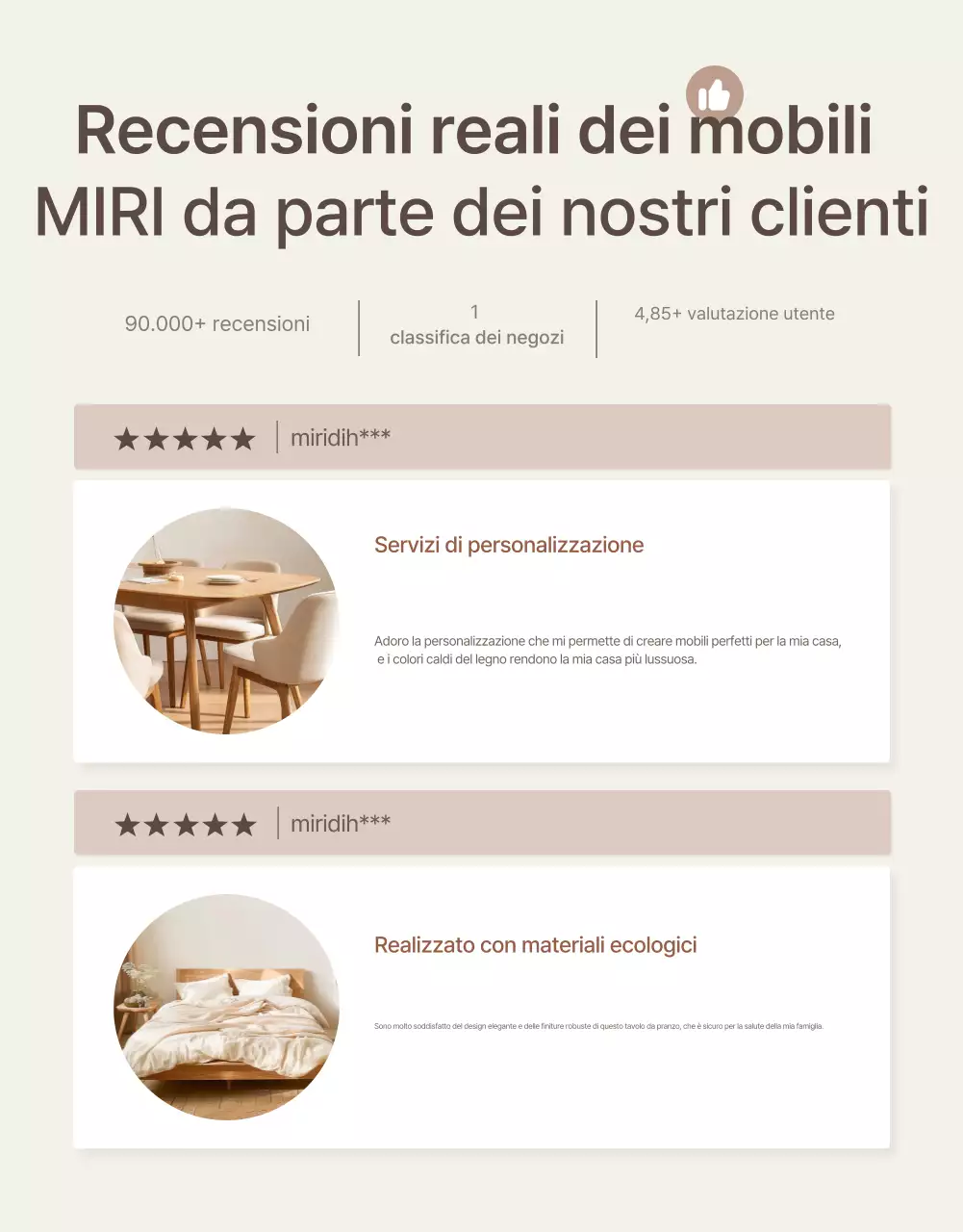 Promuovere un evento di revisione di mobili semplici in marrone e beige