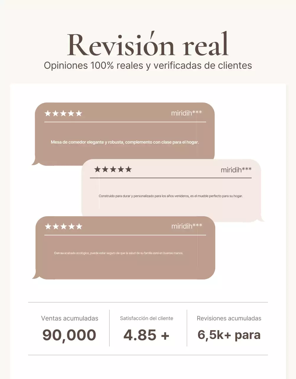 Promueva un sencillo evento de revisión de muebles en marrón y beige