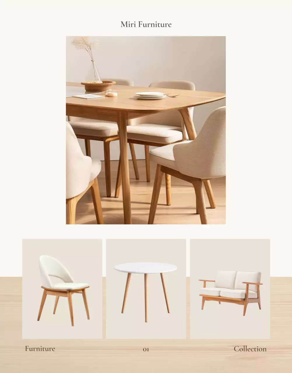 Promover móveis simples em castanho e bege